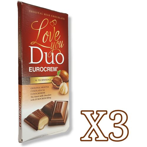 Duo 3 Pack Love You Euroceam-Filled Milk Chocolate