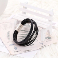 Black Leather Wrist Bracelet